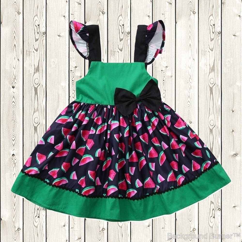 NEW Watermelon Blue Sleeveless Ruffle Dress